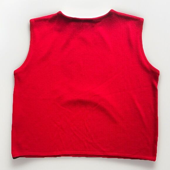 White Stag Sleeveless Sweater Womens Size XL Flag Heart Patriotic July 4th - Picture 3 of 8